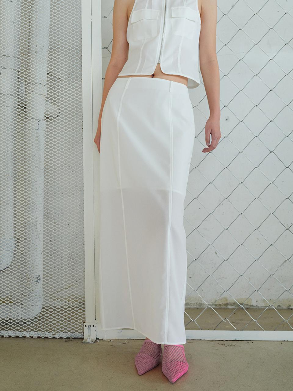 answerisyes Hot Slit Maxi Skirt White