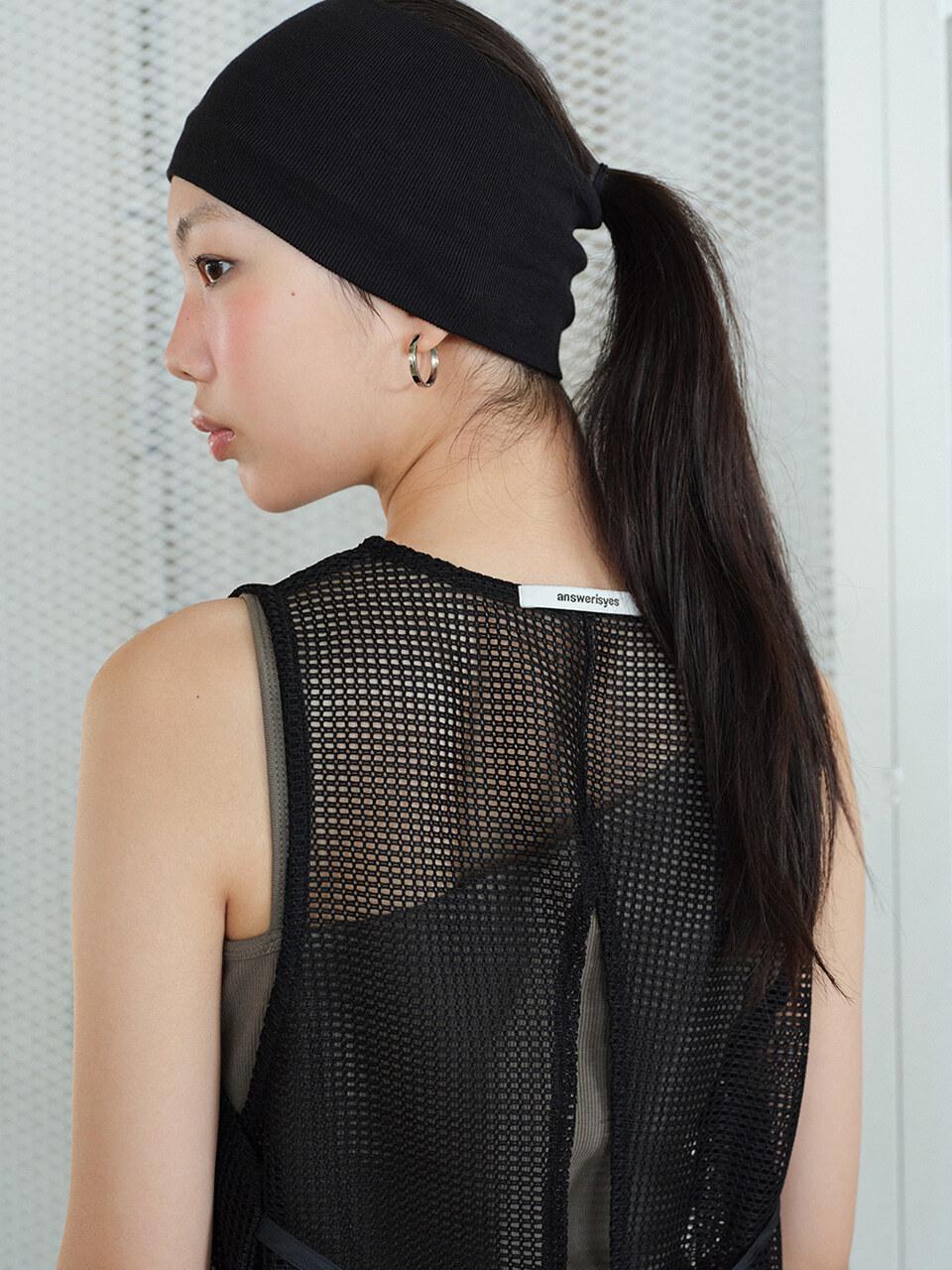 answerisyes Mesh Netted Sleeveless black