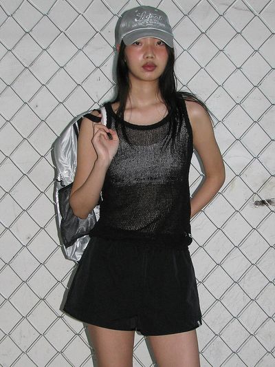 answerisyes Paper Knit sleeveless_black