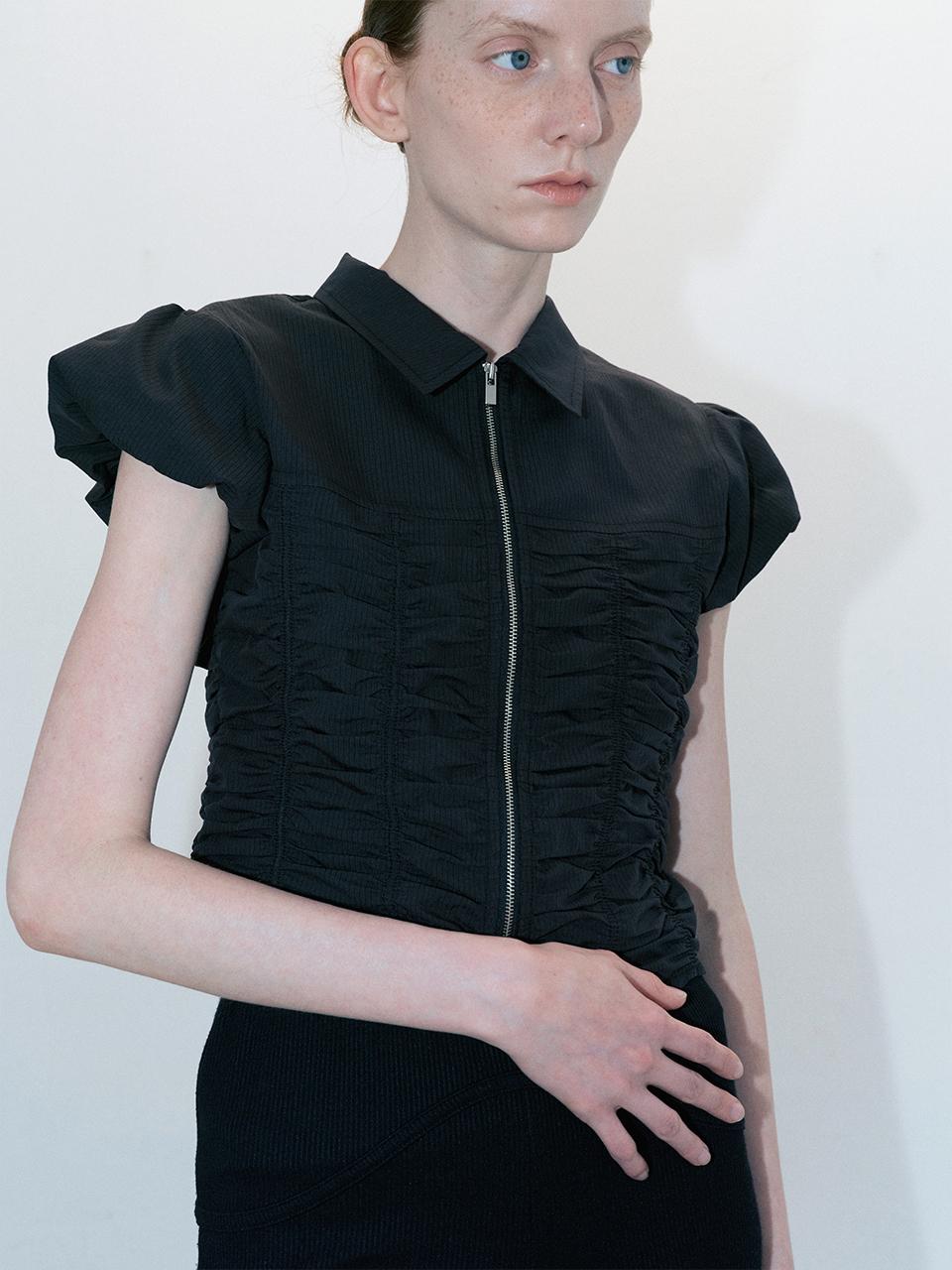 answerisyes Smocked Blouse_Black