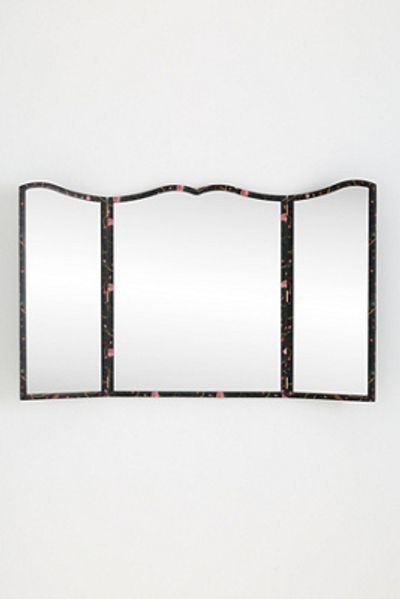 Anthropologie 3-Panel Fabric Wall Mirror