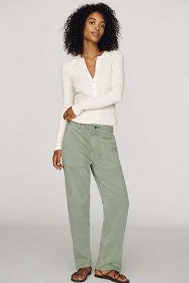 Anthropologie AG Jeans Analeigh Mid-Rise Straight-Leg Pants