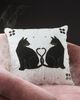 Anthropologie Agatha Embroidered Black Cat Indoor/Outdoor Pillow - 1