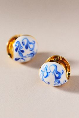 Anthropologie Ana Luisa Mini Abby Marble Huggie Earrings