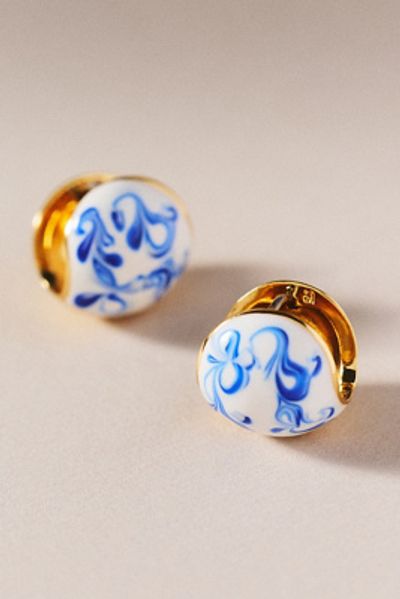 Anthropologie Ana Luisa Mini Abby Marble Huggie Earrings