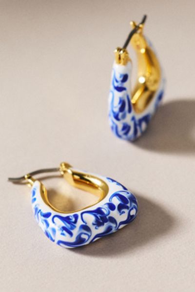 Anthropologie Ana Lusia Dakota Marble Hoop Earrings