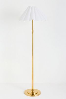 Anthropologie Antique Brass Scallop Shade Classic Floor Lamp