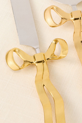 Benedita Stainless Steel Bow Cake Serve Set - Thumbnail 2