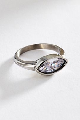 Anthropologie Bezel Oval Stone Ring
