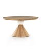 Anthropologie Bibianna 60" Round Wood & Marble Dining Table - 1