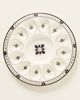 Anthropologie Bistro Tile Stoneware 24k Gold Accent Deviled Egg Platter - 2