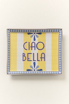 Anthropologie Bistro Tile Stoneware Trinket Dish: Italia Edition