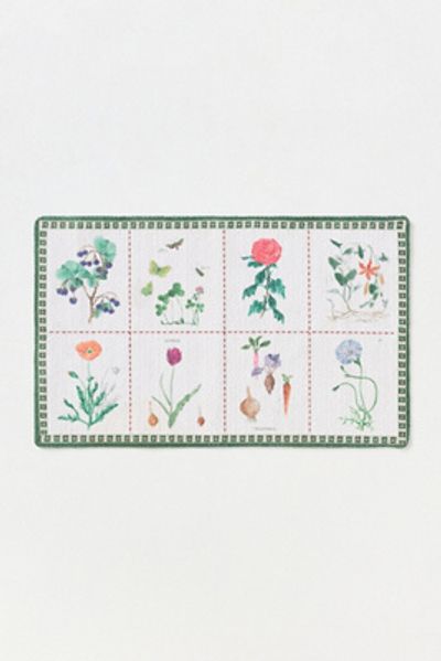 Anthropologie Botanica Cotton Printed Bath Mat