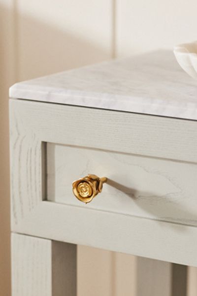 Anthropologie Brass Rose Knob