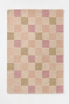 Anthropologie Brigette Romanek x Loloi Madi Tufted Wool Grid Rug