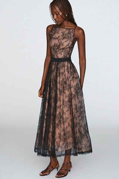Anthropologie By Anthropologie Lace Organza Midi Dress