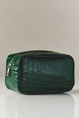 Anthropologie By Anthropologie Rectangle Croc Cosmetic Bag