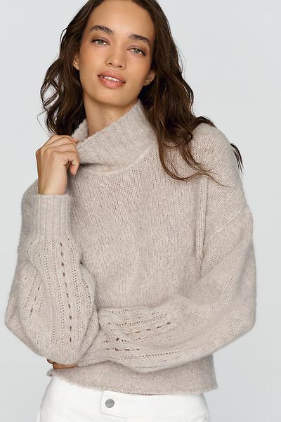 Anthropologie By Anthropologie Wool Cashmere Cinched Hem Sweater