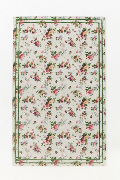 Anthropologie Camille Easy-Care Printed Floral Rug