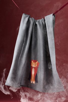 Anthropologie Cat Halloween Dish Towel