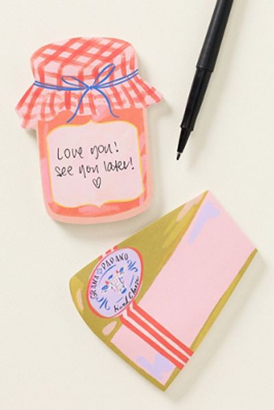 Anthropologie Cheese and Jam Sticky Notes, Set of 2