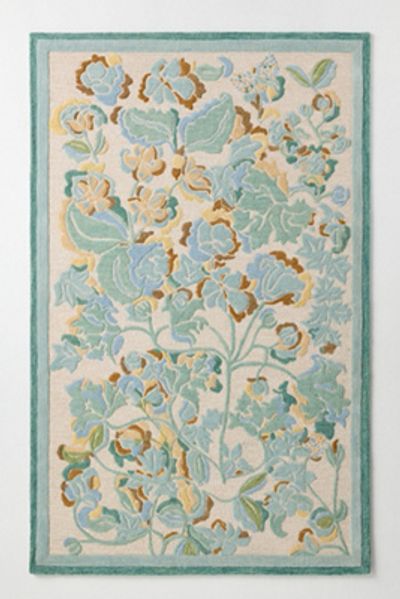 Anthropologie Claire de Quenetain Tufted Wool Blend Floral Rug