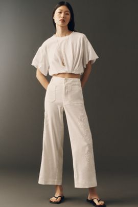 Anthropologie Colette European Linen Stretch High Rise Pants