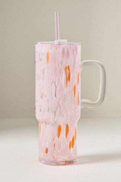 Anthropologie Confetti Glass Tumbler with Handle