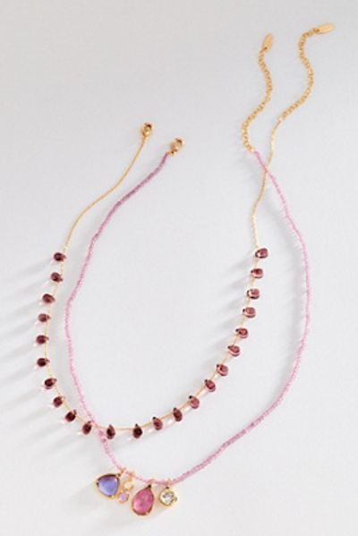Anthropologie Crystal Necklaces, Set of 2