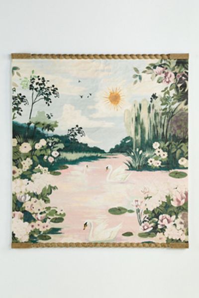 Anthropologie Cygne Paper Swan Wall Tapestry