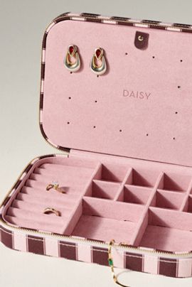 Anthropologie Daisy London Patterned Travel Jewelry Case