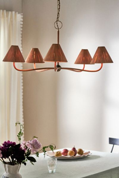 Anthropologie Delphine Rattan Chandelier