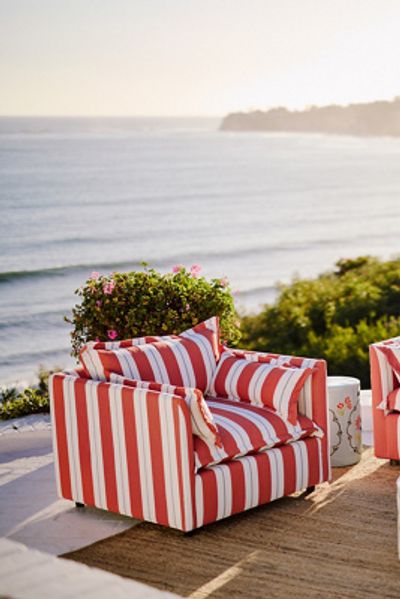 Anthropologie Denver Sunbrella Stripe Outdoor Chair