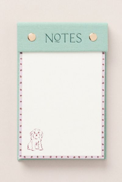 Anthropologie Dog Icon Fabric Bound Notepad