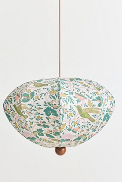 Anthropologie Dumpling Wood Semi-Flush Mount Pendant Light
