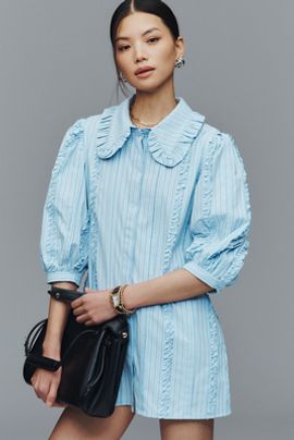 Anthropologie English Factory Collared Mini Shirtdress