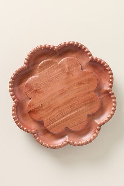 Anthropologie Etu Home Vintage English Lazy Susan Bread Board