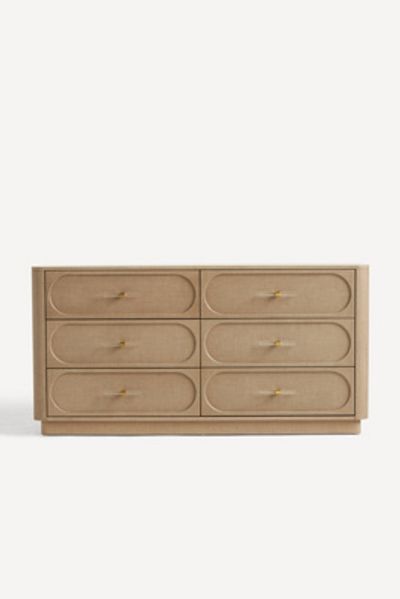 Anthropologie Evers Linen Six-Drawer Dresser