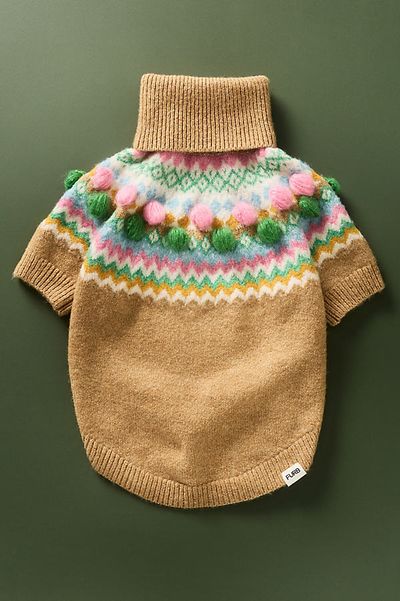 Anthropologie Fair Isle Bauble Pet Sweater