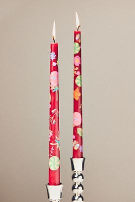 Anthropologie Festive Forest Candle Tapers, Set of 2