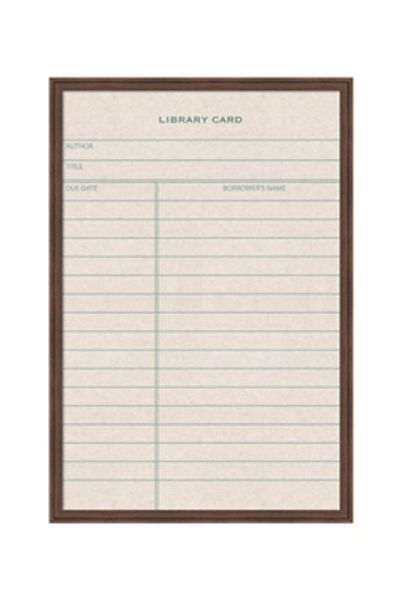 Anthropologie Framed Library Card Pinboard
