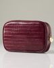 Anthropologie Frasier Sterling Croc Cosmetic Bag Cranberry - 1