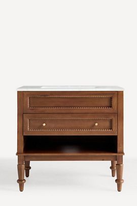 Anthropologie Freya Marble-Top Single Bathroom Vanity