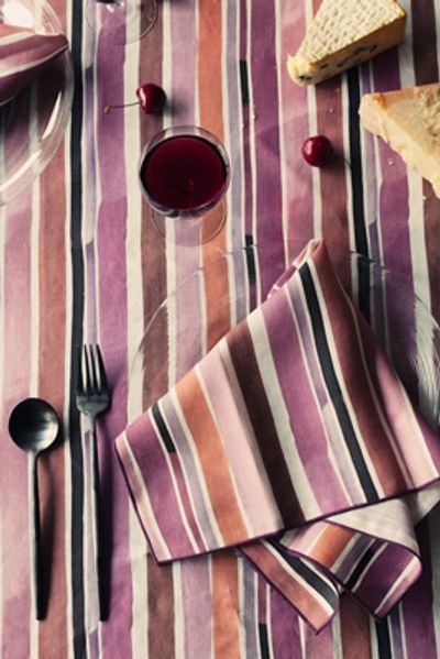 Anthropologie Goldie Home Linen Lisbon Striped Napkins, Set of 4