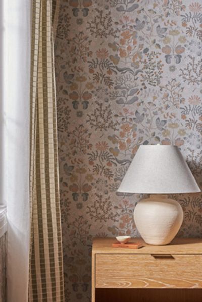 Anthropologie Groh Neutral Floral Wallpaper