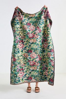 Anthropologie Gwendolyn Cotton Floral Throw