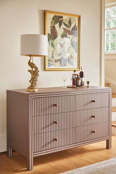 Anthropologie Hale Canvas Six-Drawer Dresser