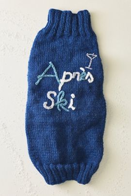 Anthropologie Hand-Knit Holiday Phrase Pet Sweater
