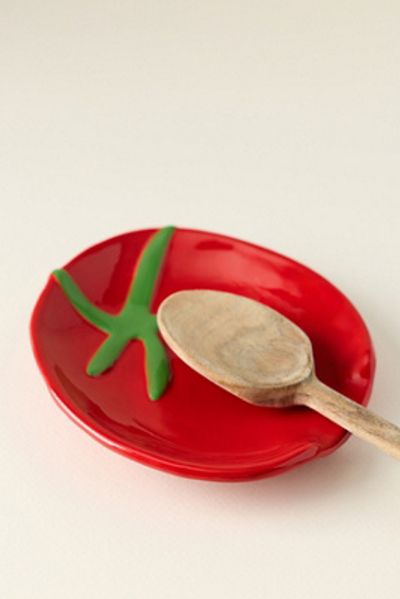 Anthropologie Handpainted Tomato Spoon Rest