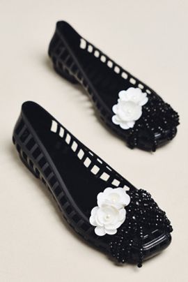Anthropologie Heavenly Jelly Blushing Flower Jelly Flats